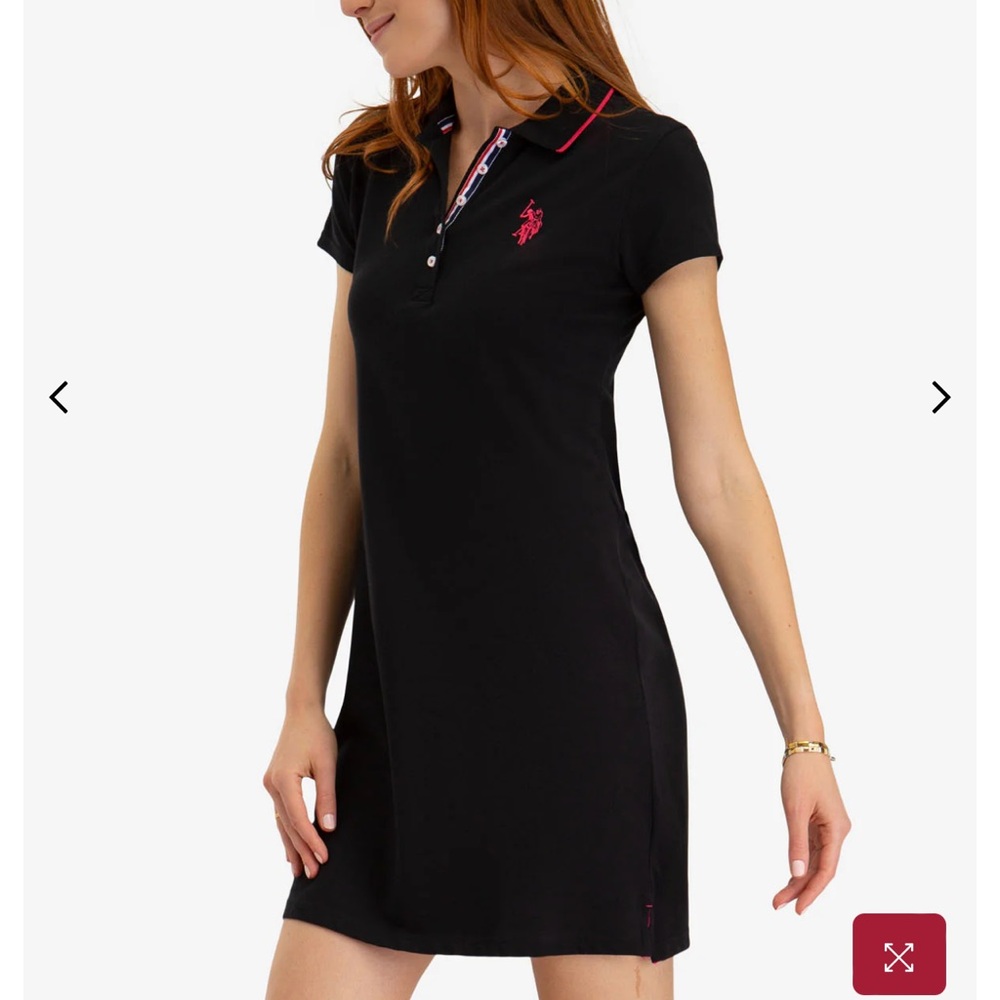 Black & Pink Polo Tennis Dress